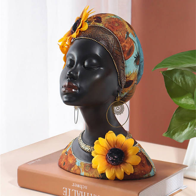 images-1.jpeg African Female Head Statue - Image 1